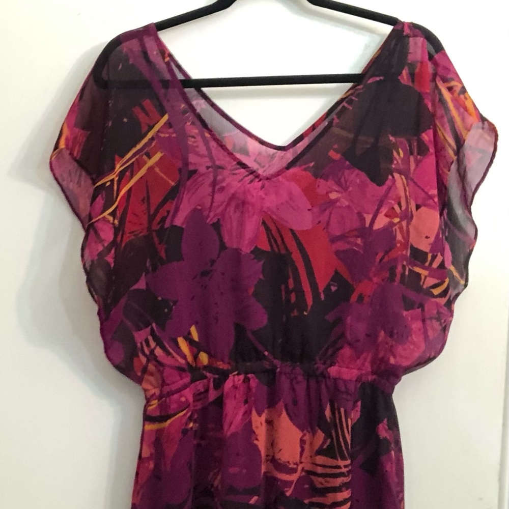 Floral chiffon knee length dress from Express